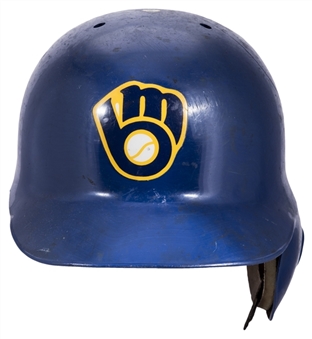 1989-91 Greg Vaughn Game Used Milwaukee Brewers Batting Helmet (Team LOA)
